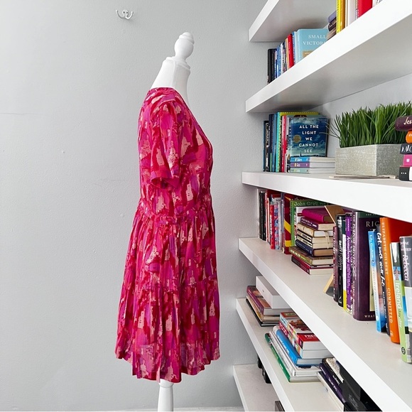Ba&sh Talita Short Dress With Fancy Print Talita In Rose size Large - Picture 8 of 14